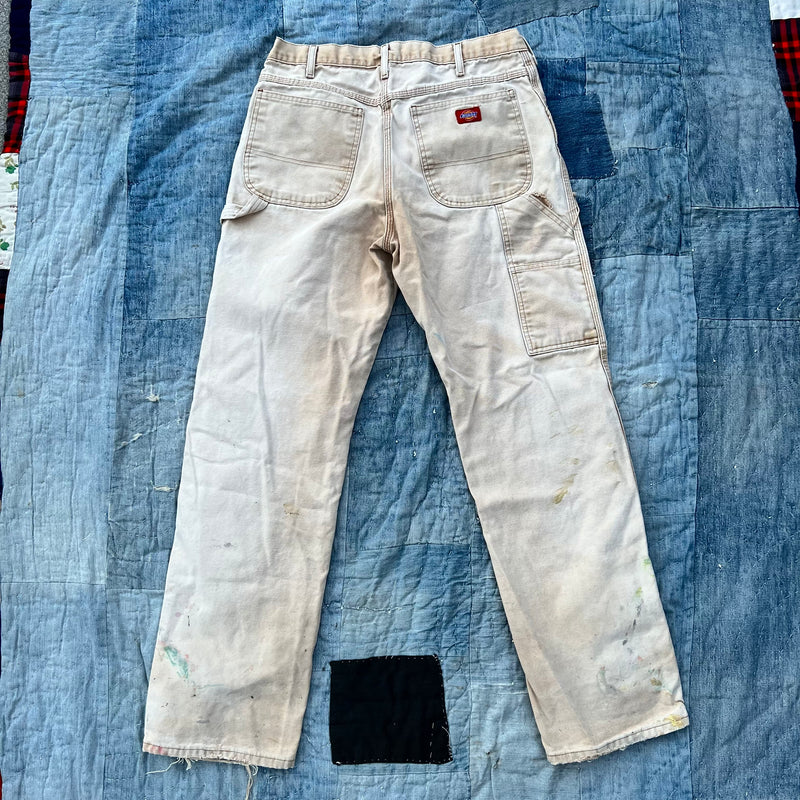 1990’s Distressed Faded Tan Dickies Canvas Carpenter Pants 32” Waist