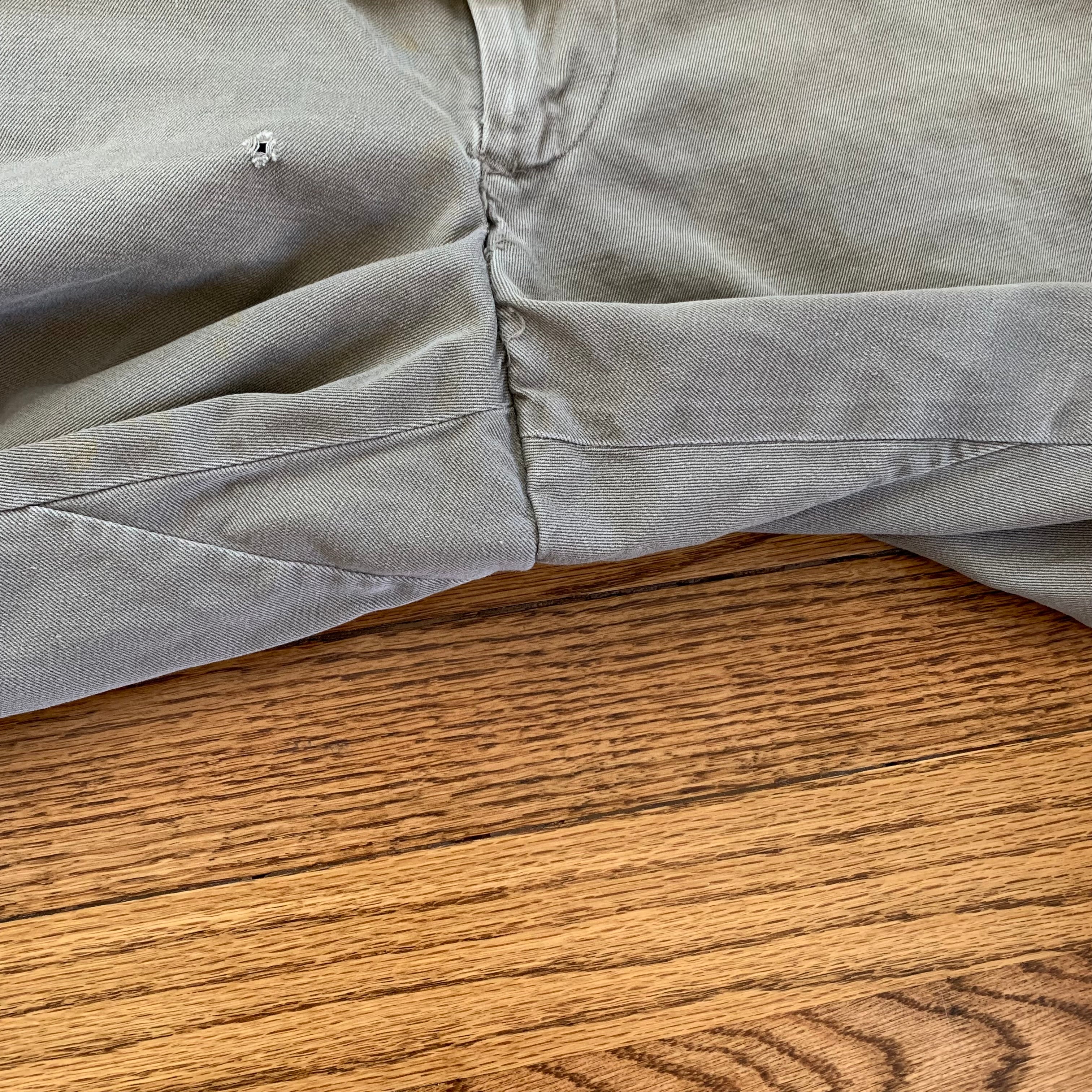 1950's Grey Hercules Luster Chino Army Twill Pants 32” x 30