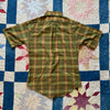 1960’s TownCraft Tapered Green Plaid Short Sleeve Shirt Small