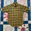 1960’s TownCraft Tapered Green Plaid Short Sleeve Shirt Small