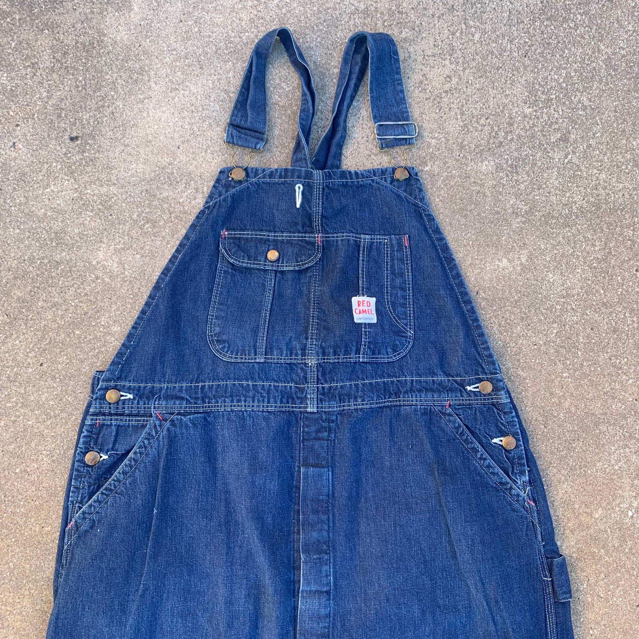 1950’s Red Camel Low-back Denim Overalls 40” x 30”