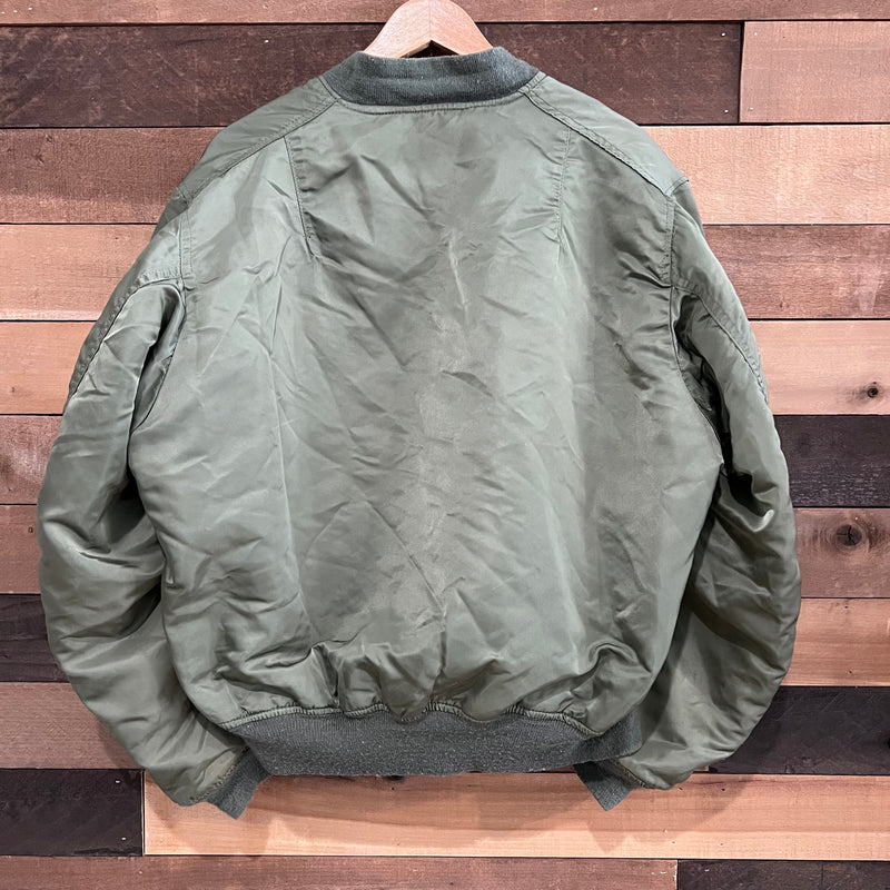 1980’s-90’s Reversible Green MA-1 Bomber Jacket XL/XXL