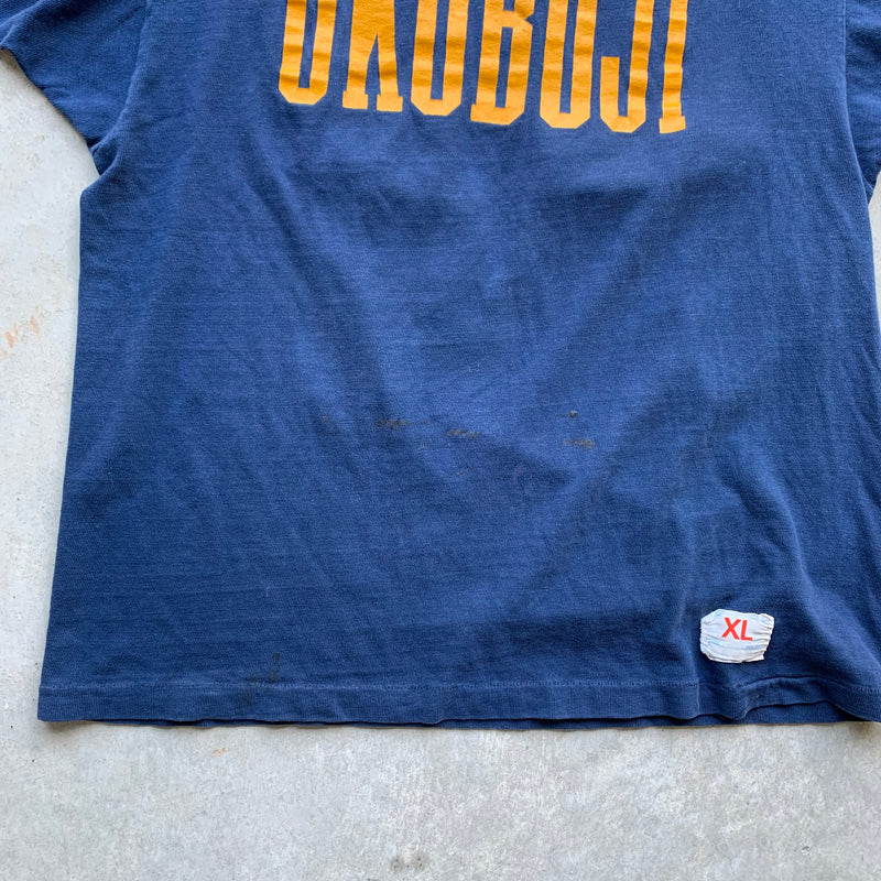 1970’s University of Okoboji Champion Blue Bar Football T-Shirt