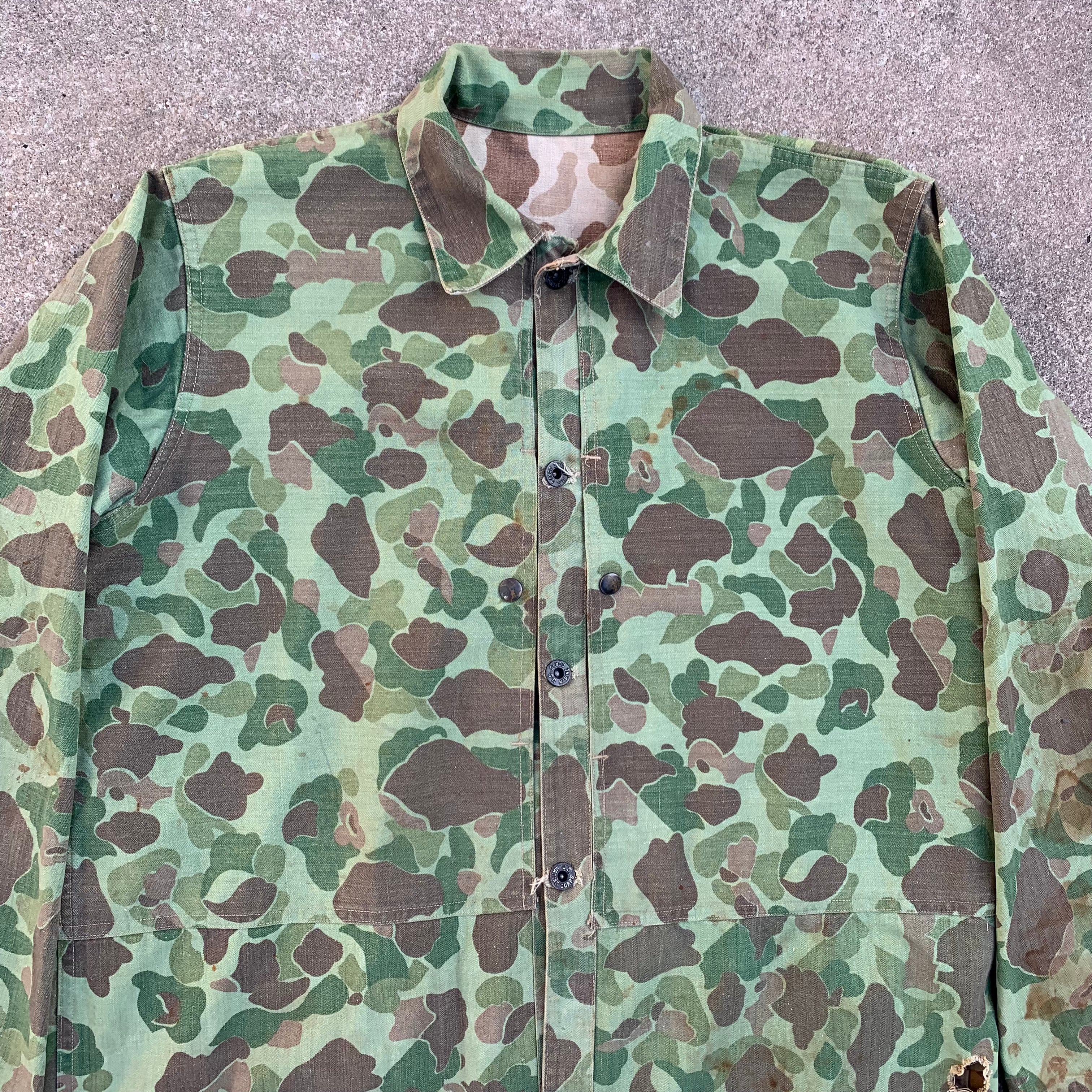 1940's WWII Reversible Frogskin Camo P-44 Jacket Large – Little