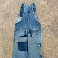 1940’s Pay Day Patchwork Denim Overalls 32” x 30”