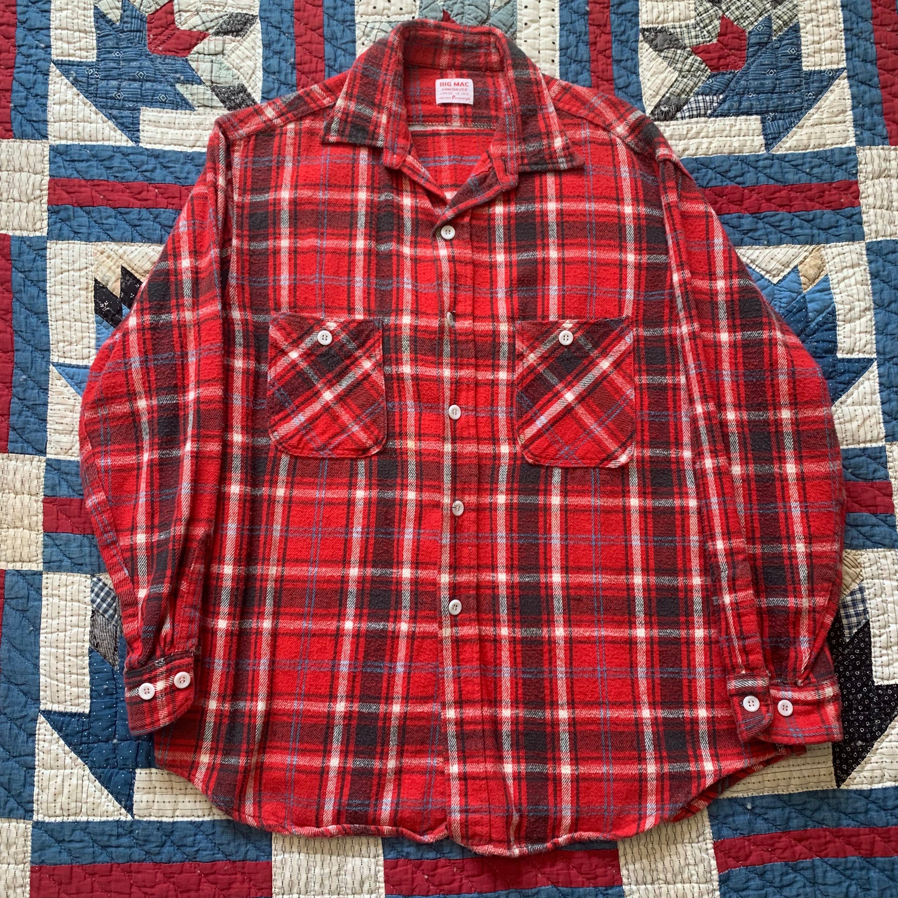 トップス 60's Big mac print flannel shirt BIG MAC PLAID PRINT FLANNEL SHIRT（1960'S/DEADSTOCK/LARGE） - 古着
