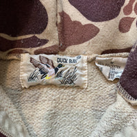 1970's/80's Duck Hunter Camo Zip Up Raglan Hooded Sweatshirt S/M
