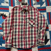 1970's/80's Burgundy Plaid Cotton Flannel Small