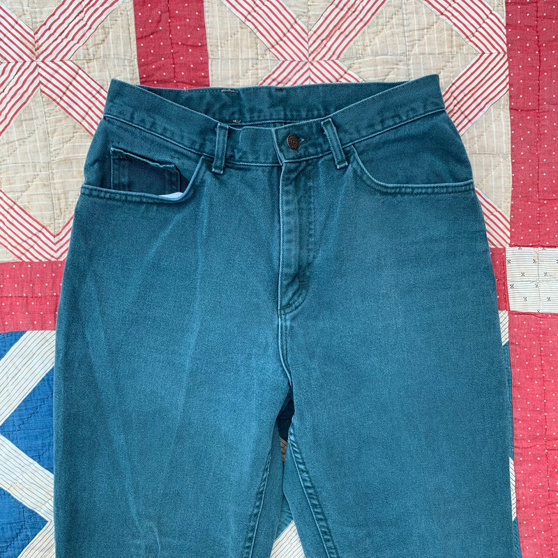 1980's/90's Faded Teal Lee Denim Jeans 28" x 29"