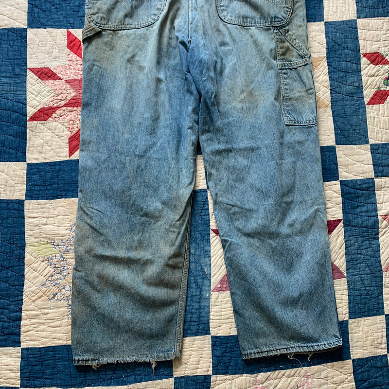 1970’s Repaired Liberty Overalls 36" x 28.5"