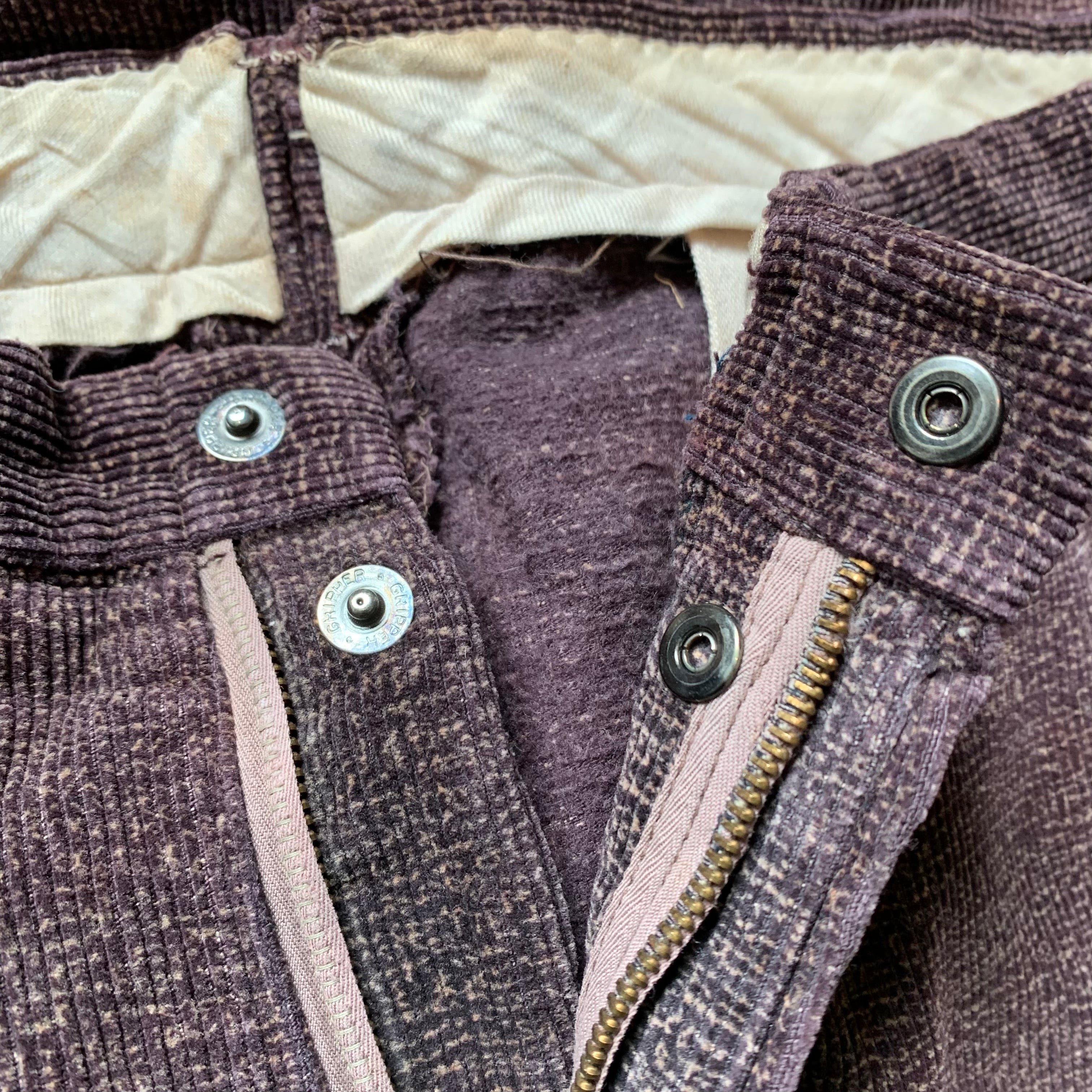 1930's/40's Cone Fabric Textured Brown Corduroy Pants 31