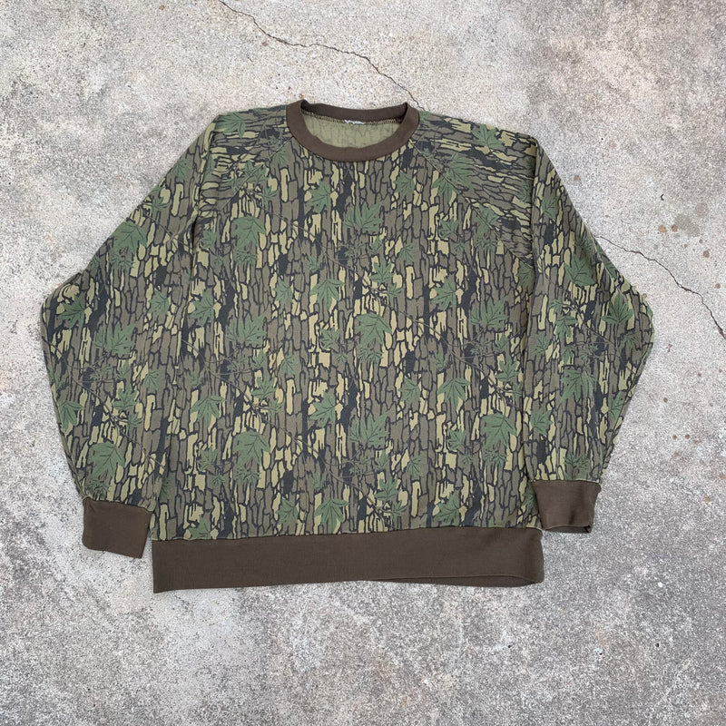 1990’s Trebark Camo Raglan Sweatshirt Large