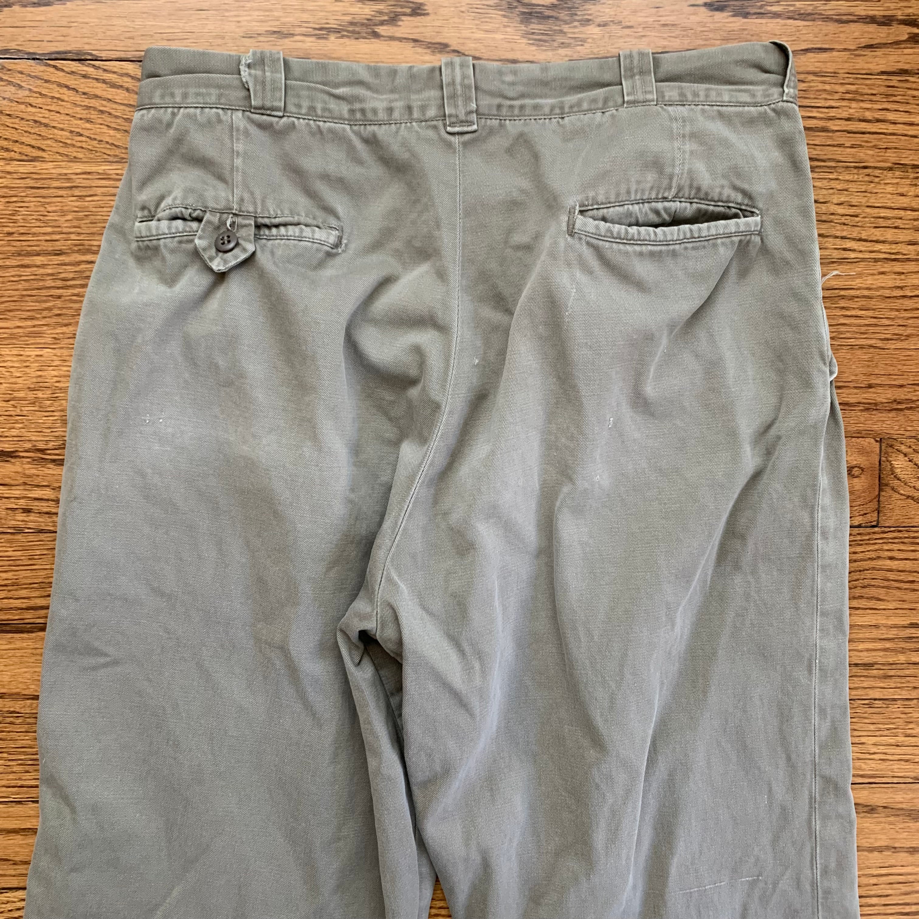 1950's Grey Hercules Luster Chino Army Twill Pants 32” x 30