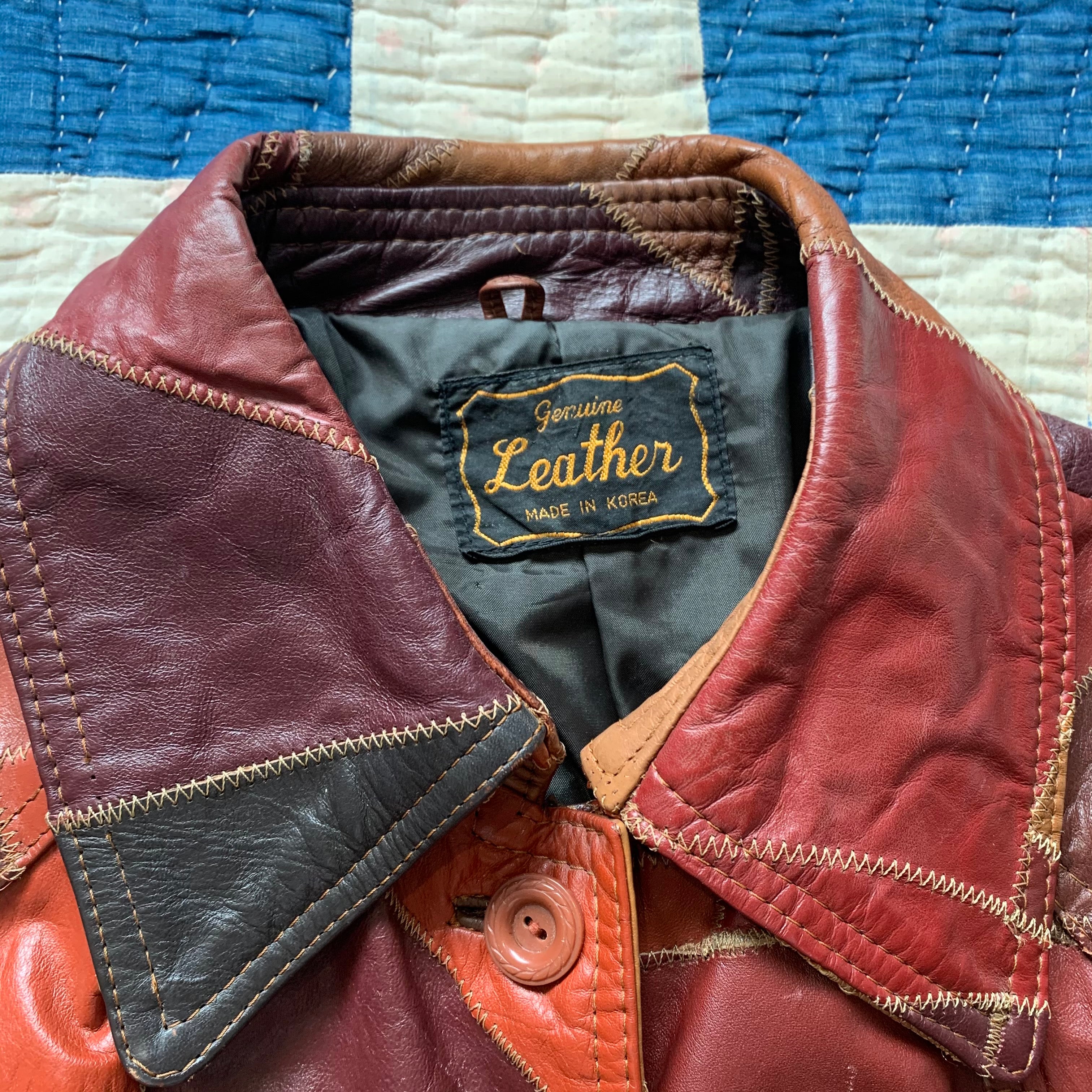 1970's Crazy Patchwork Leather Jacket Small – Little Chum