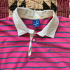 1980's Ocean Pacific Pink Stripe Long Sleeve Rugby Shirt XL