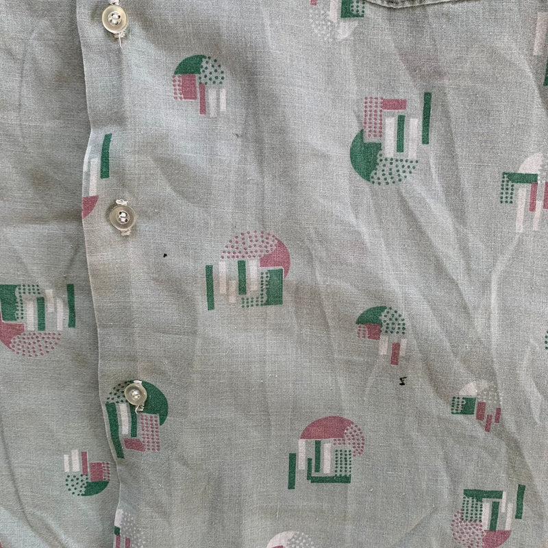 1970’s K-Mart Atomic Print Button Down Shirt XL